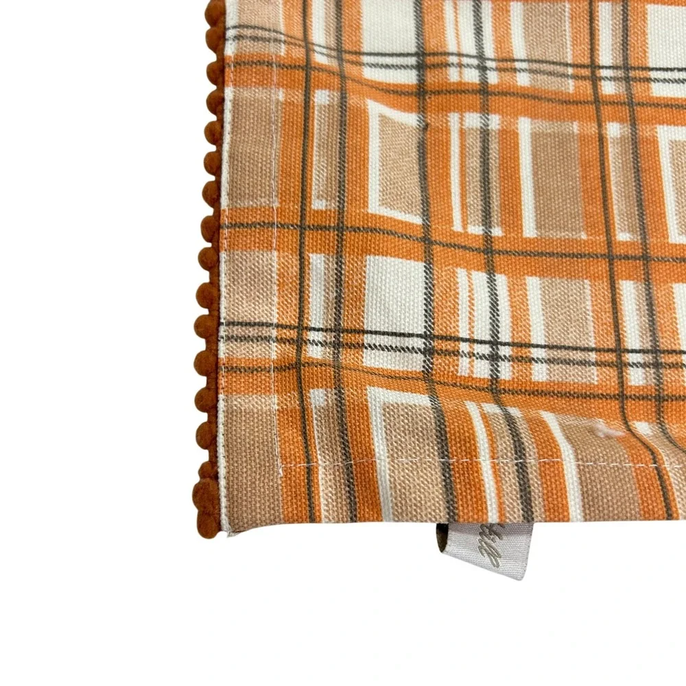 Autumn Hill Fall Plaid Tea Towel Orange Brown Cotton Harvest Farmhouse‎ Kitchen